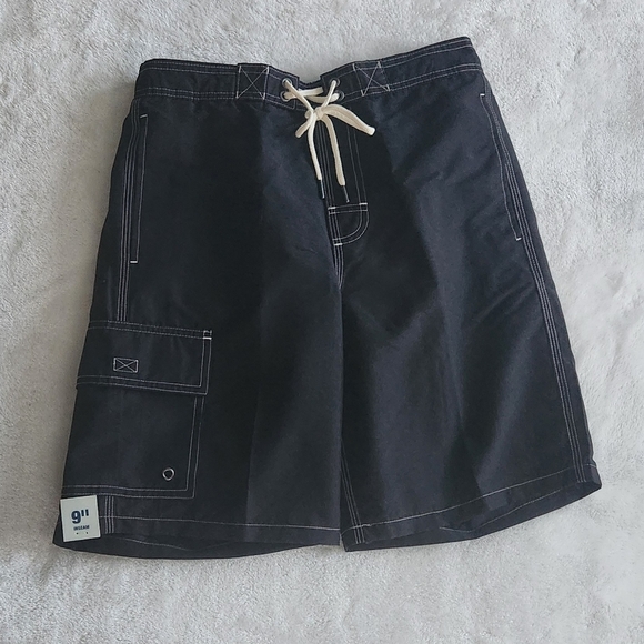 George Other - George Men’s Black Cargo Eboard Swim Shorts, Size Small (28–30), 9” Inseam, NWT